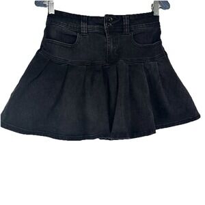 Social Collision Denim Skirt Size Small Black Mini Goth Grunge Punk Emo